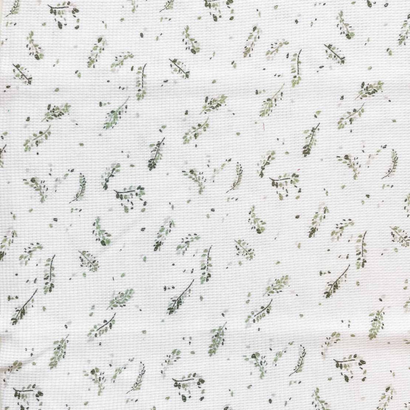 Punto nido de abeja LIZIA Blanco / Degradado verdes